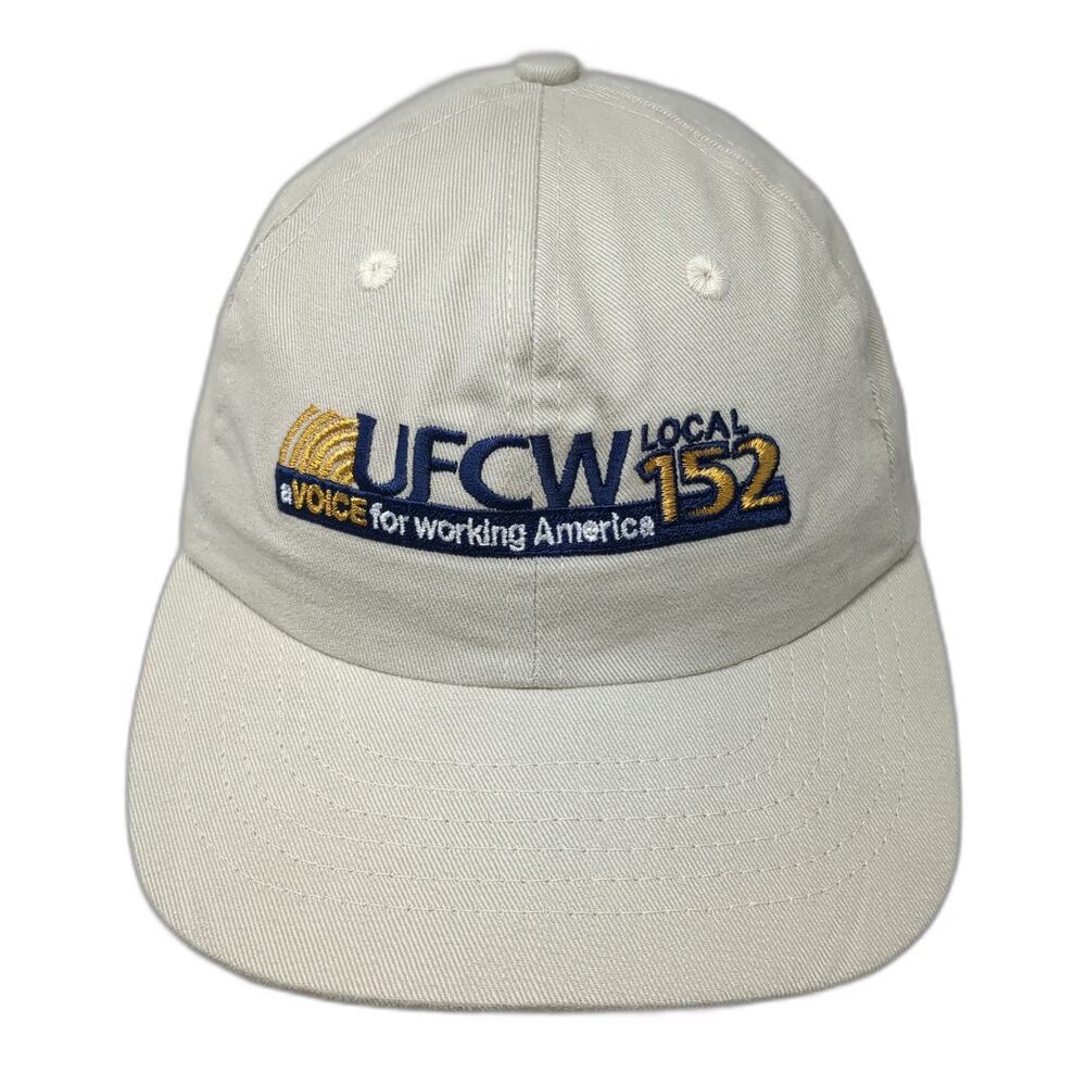 CapAmerica Baseball Cap Beige One Size UFCW Local 152 Union USA Strapback Hat